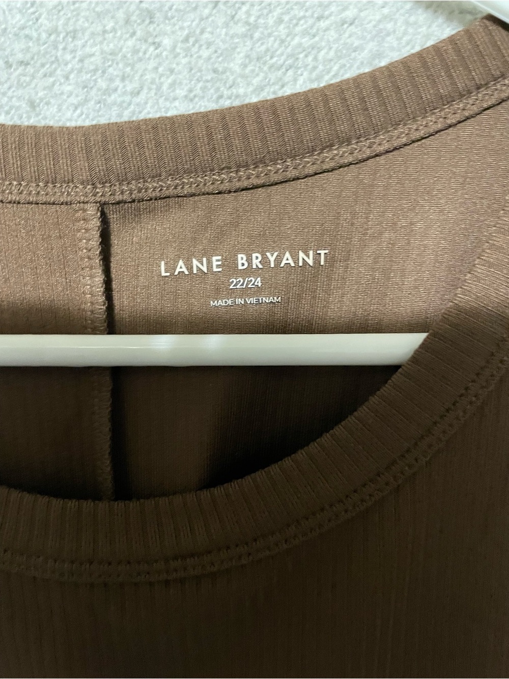 Lane Bryant Ribbed Crewneck Tank in Mustard Gold, hunter green, purple, brown - Picture 5 of 8